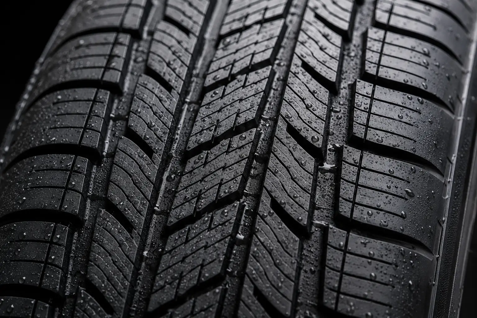 Close up of the Bridgestone Turanza Prestige tread showing the sipes and circumferential grooves