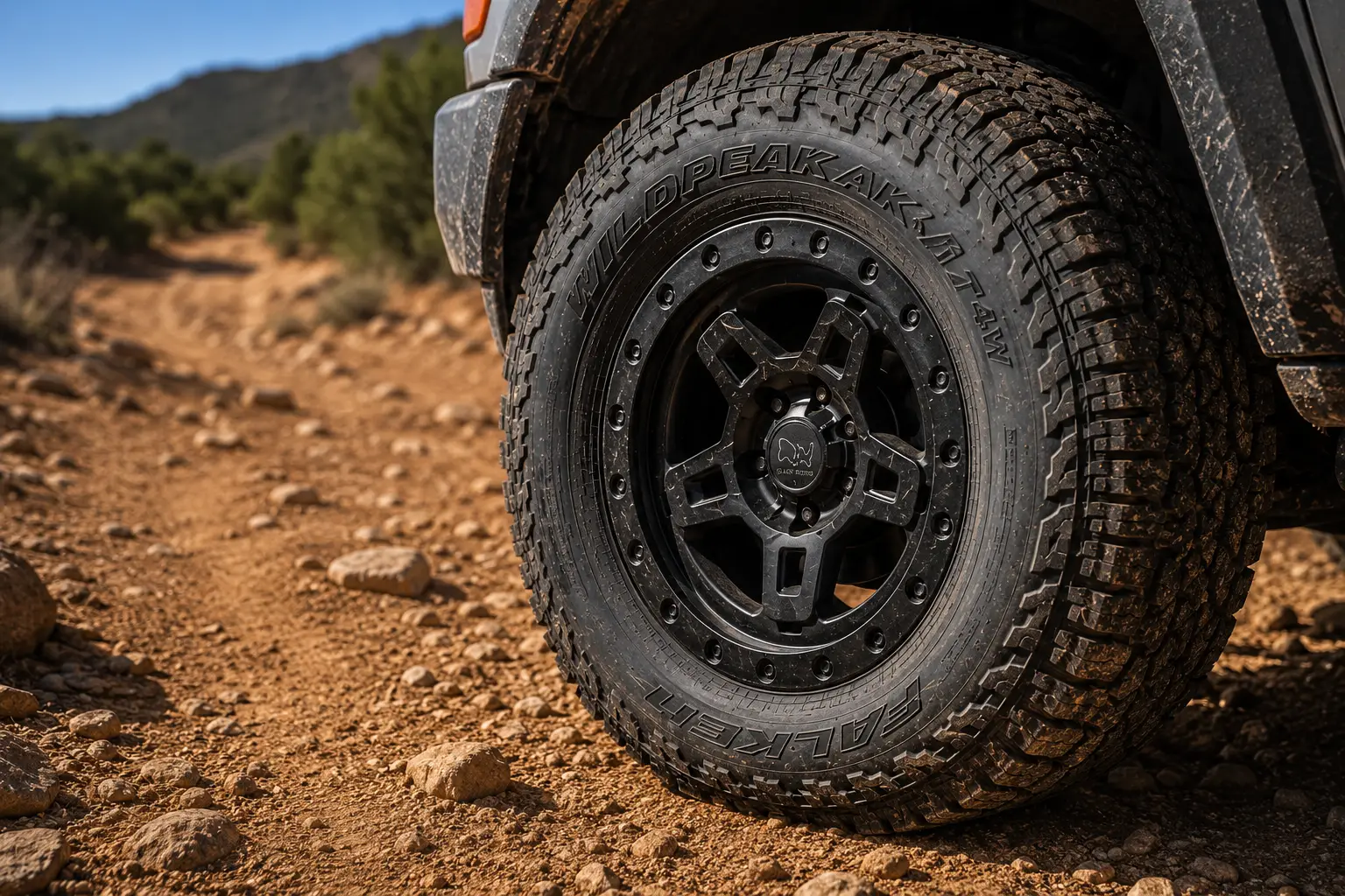Close-up of the Falken Wildpeak AT4W tread pattern