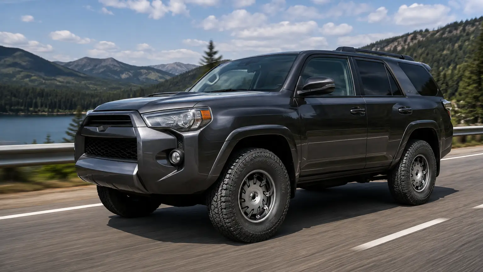 SUV fitted with Kumho Road Venture AT51 tires on the highway